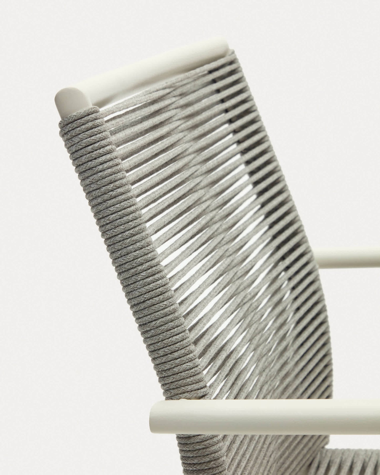 Sedia da esterno Culip in corda ed alluminio bianca