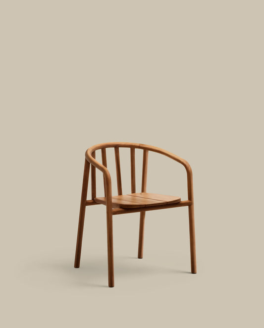 Sedia impilabile da esterno Turqueta in legno massiccio di teak FSC 100%