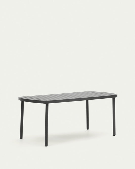 Tavolo da esterno Joncols in alluminio verniciato grigio 180 x 90 cm