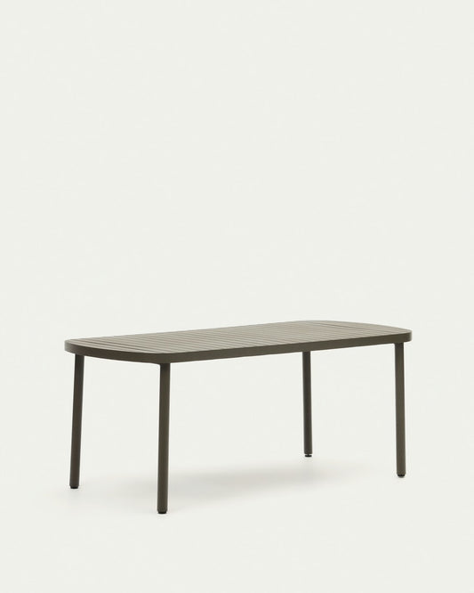 Tavolo da esterno Joncols in alluminio verniciato verde 180 x 90 cm