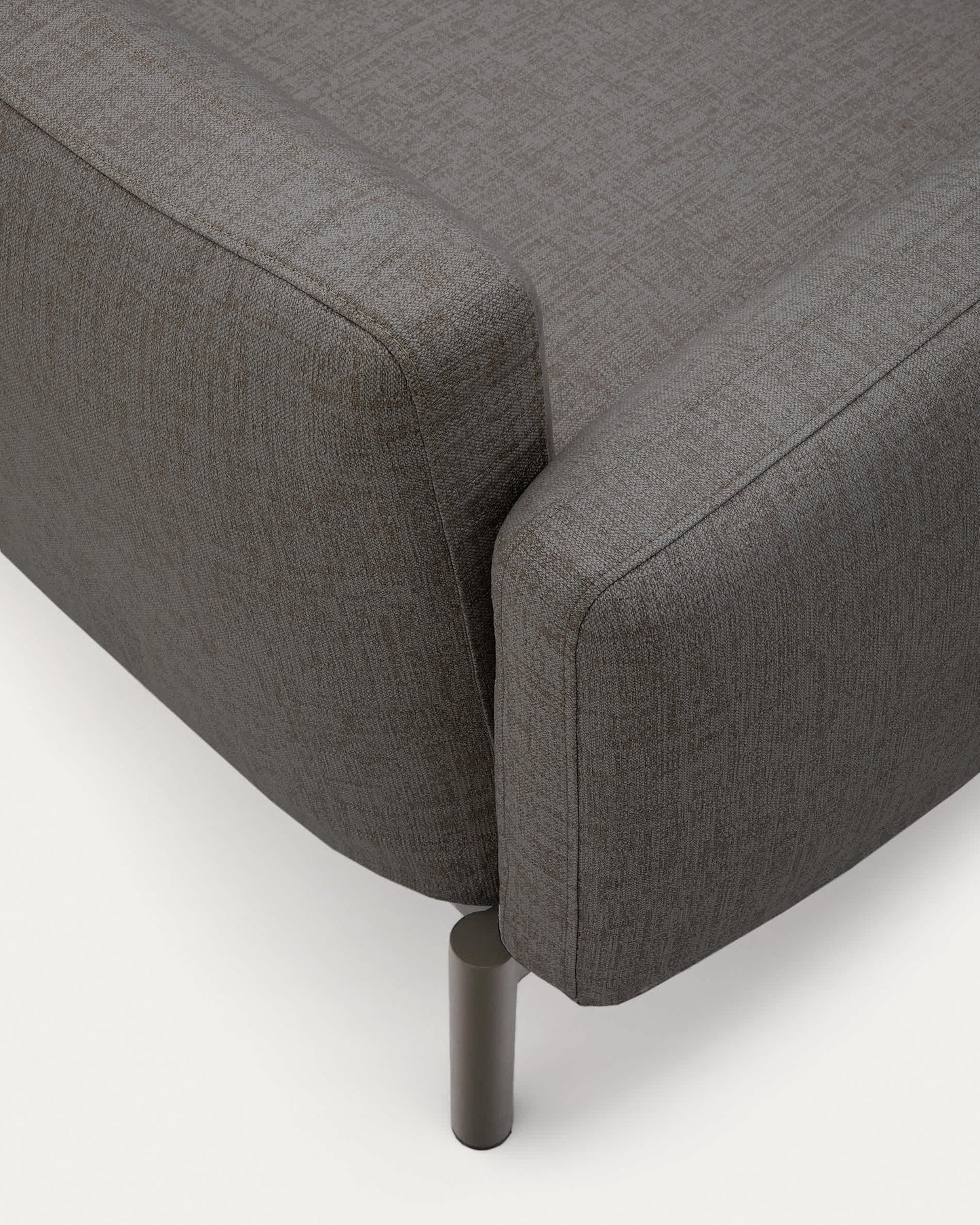 Poltrona modulare da esterni Sorells con tappezzeria grigia e alluminio grigio