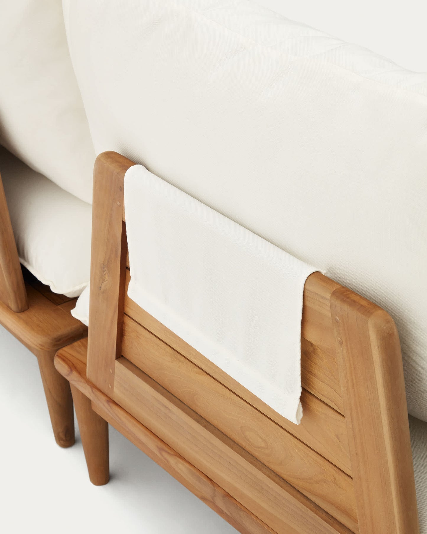 Set modulare Portitxol di 2 poltrone modulari in legno massiccio di teak