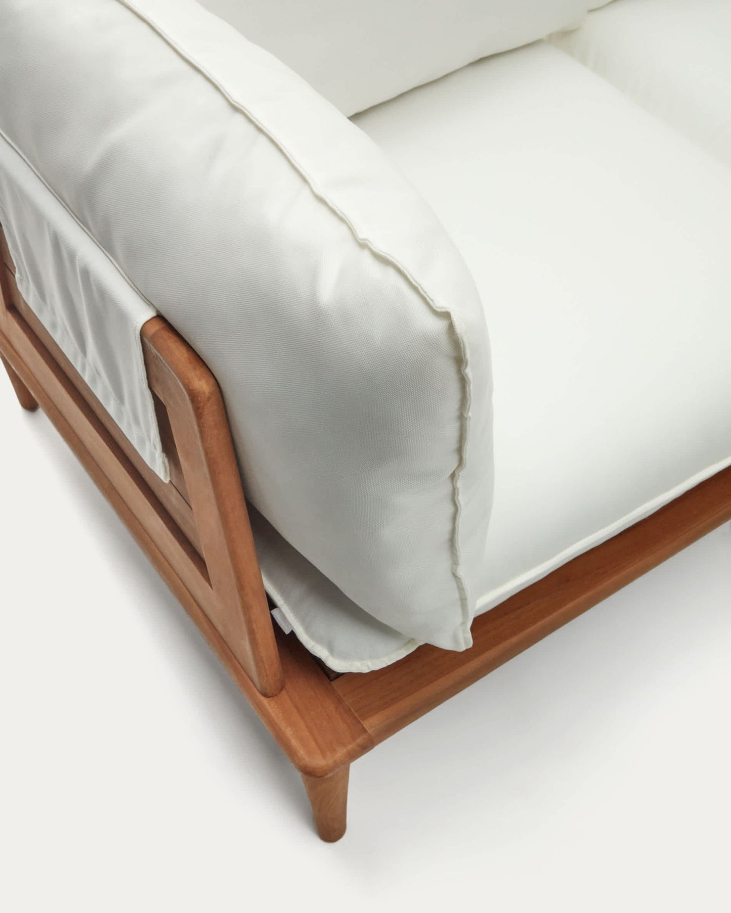 Set modulare Portitxol 2 poltrone angolari, 2 poltrone e 2 tavolini in massiccio di teak 360 cm