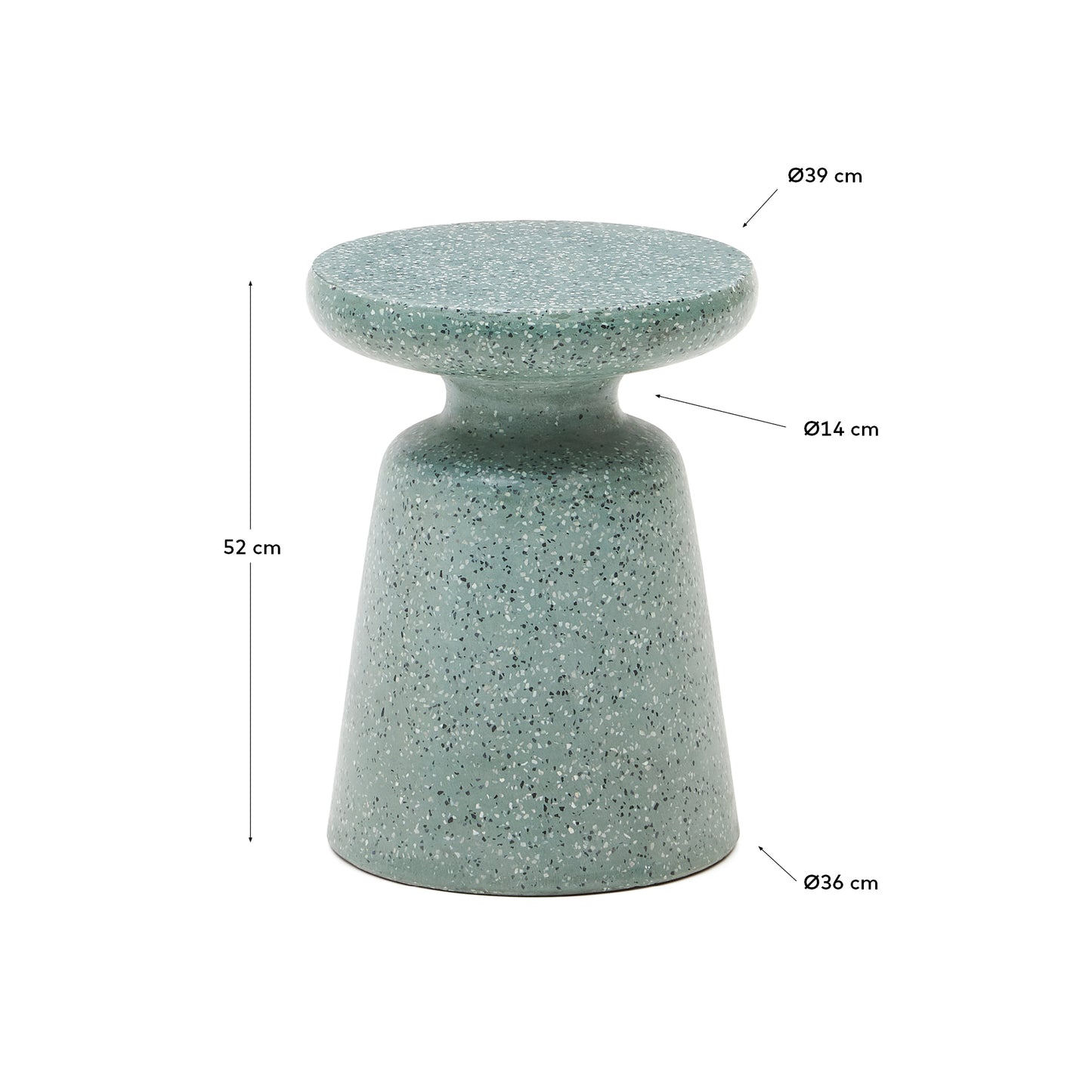 Tavolino da appoggio per esterni Mesquida in granito verde Ø 39 cm