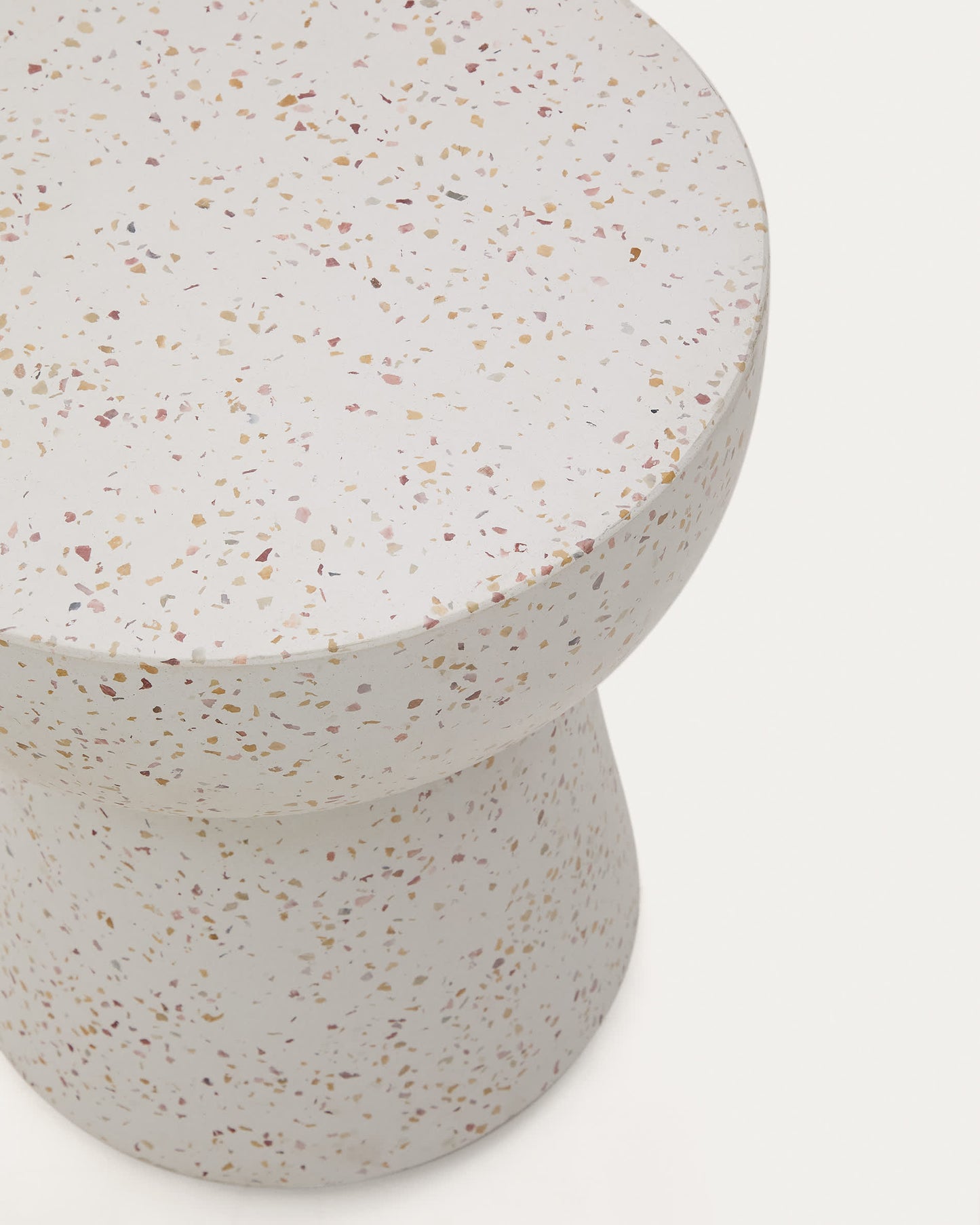 Tavolino da appoggio Pada in terrazzo bianco Ø 40 cm