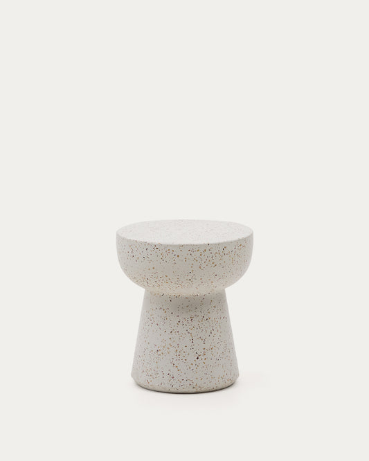Tavolino da appoggio Pada in terrazzo bianco Ø 40 cm