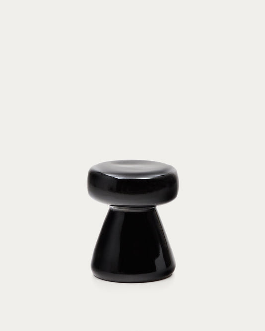 Tavolino da appoggio Manya in ceramica nero Ø 38 cm