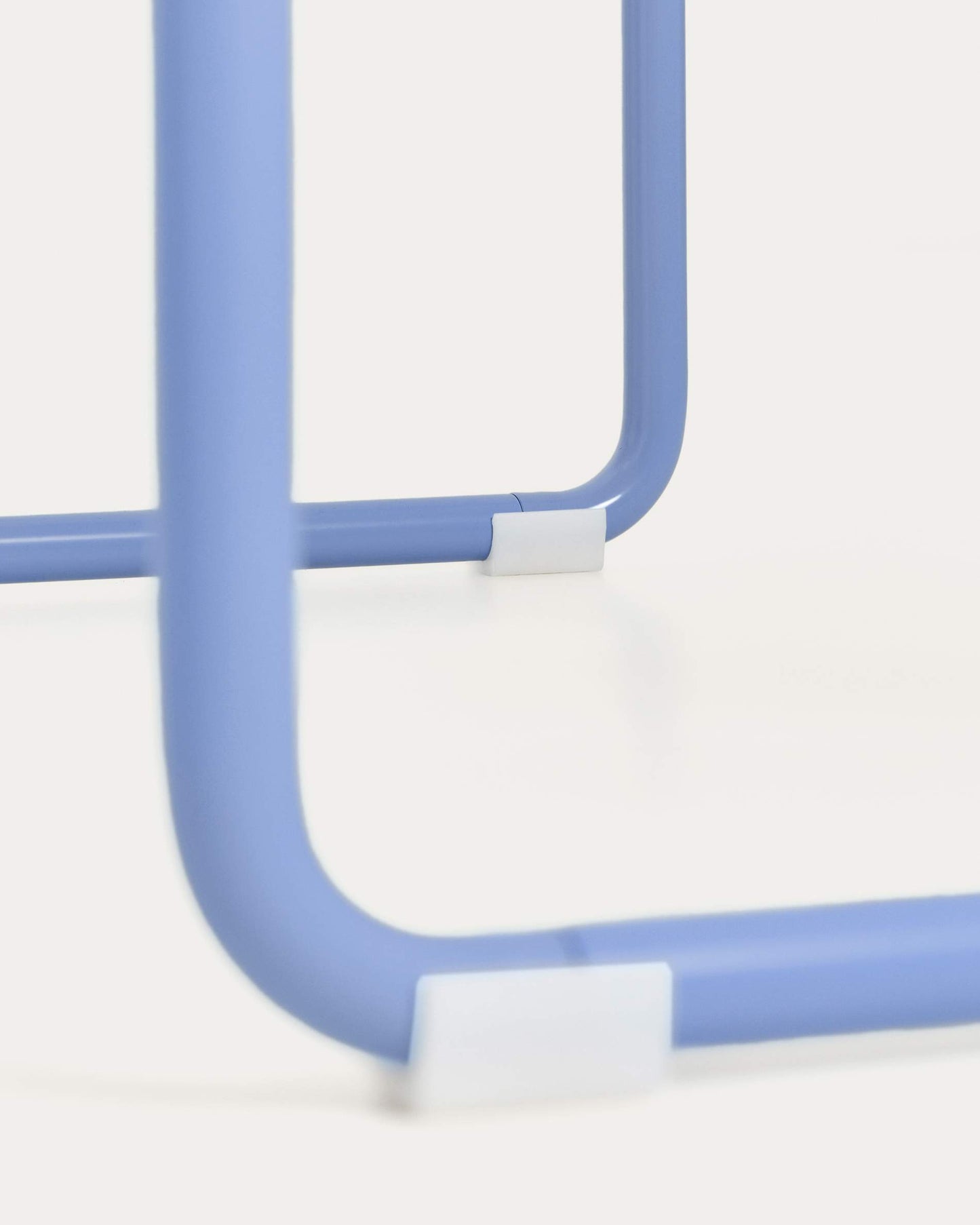 Panchina Tinn in impiallacciatura di frassino e struttura in metallo blu 75 cm