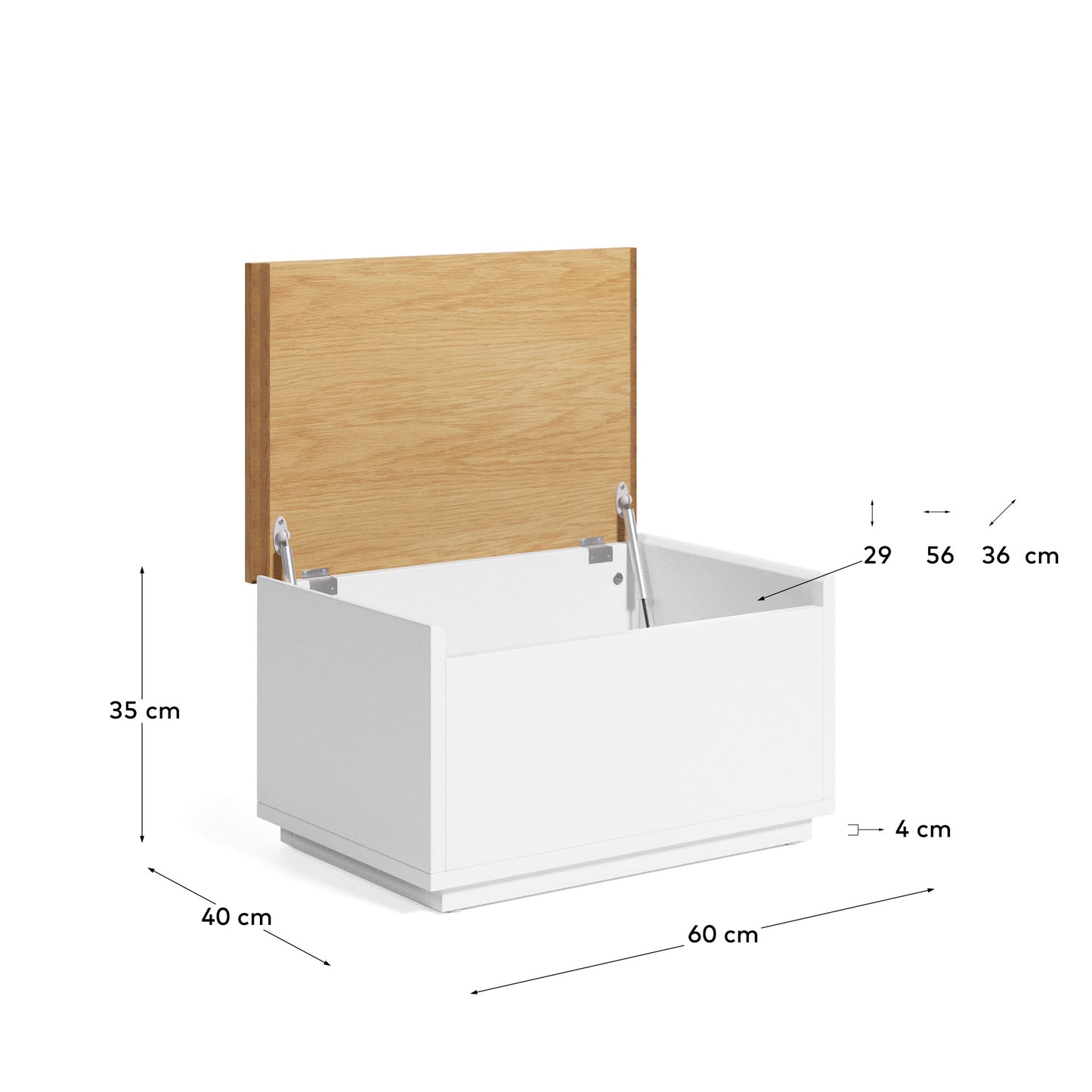 Tavolino-Baule Abilen impiallacciata rovere 60 x 40 cm