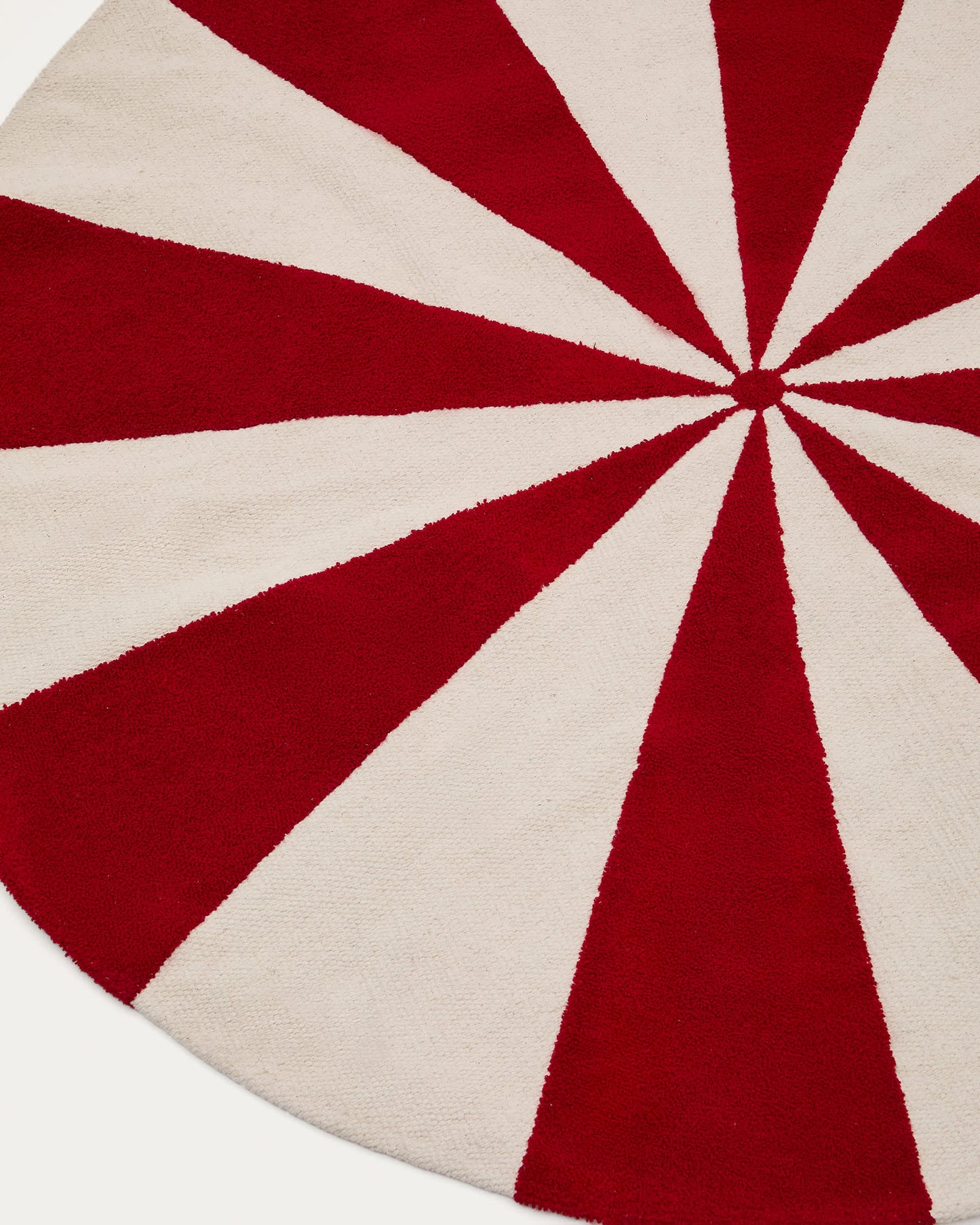Tappeto Wirla 100% cotone beige e rosso Ø 100 cm