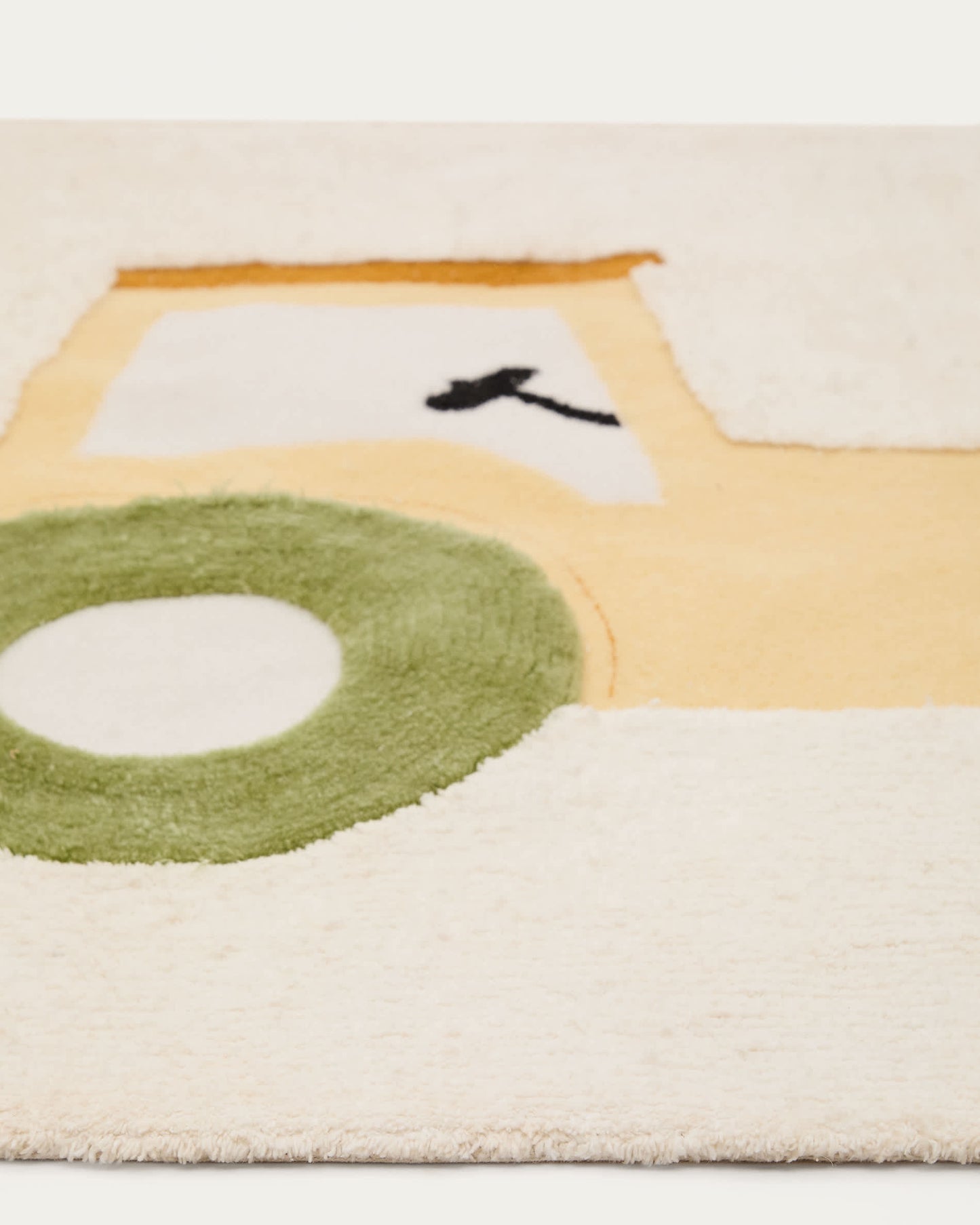Tappeto Pecky 100% cotone beige con trattore 90 x 150 cm