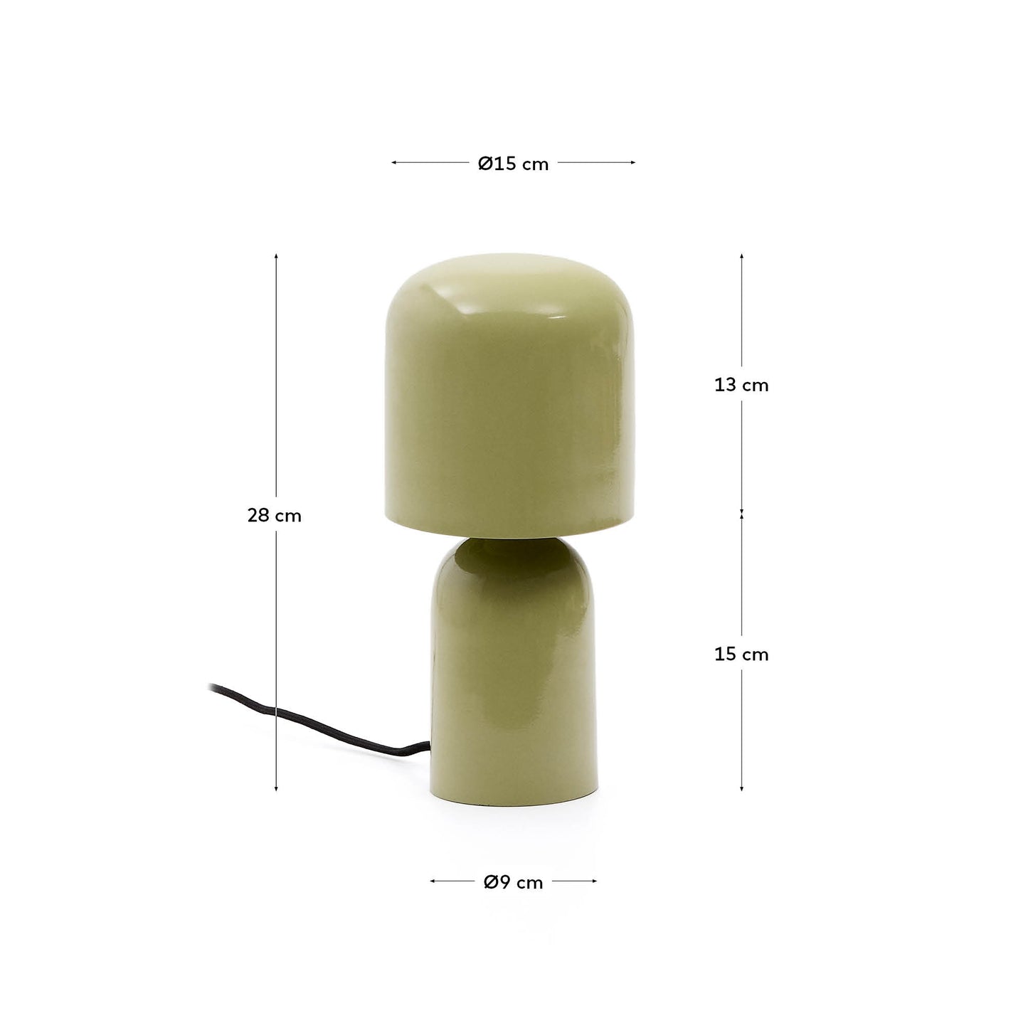Lampada da tavolo Monze in metallo verniciato verde chiaro