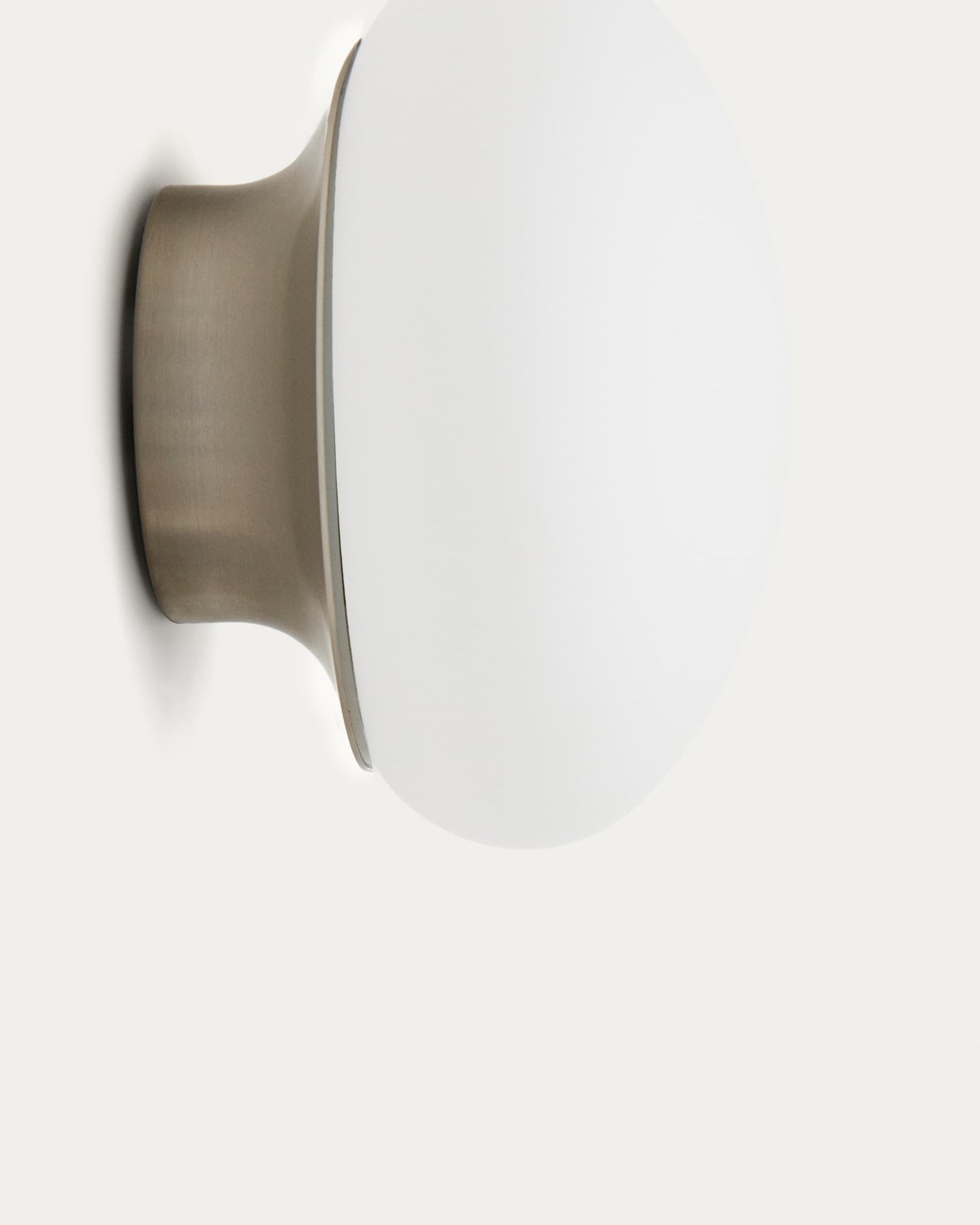 Lampada da parete Bamila in vetro fumé e nichel Ø15 cm