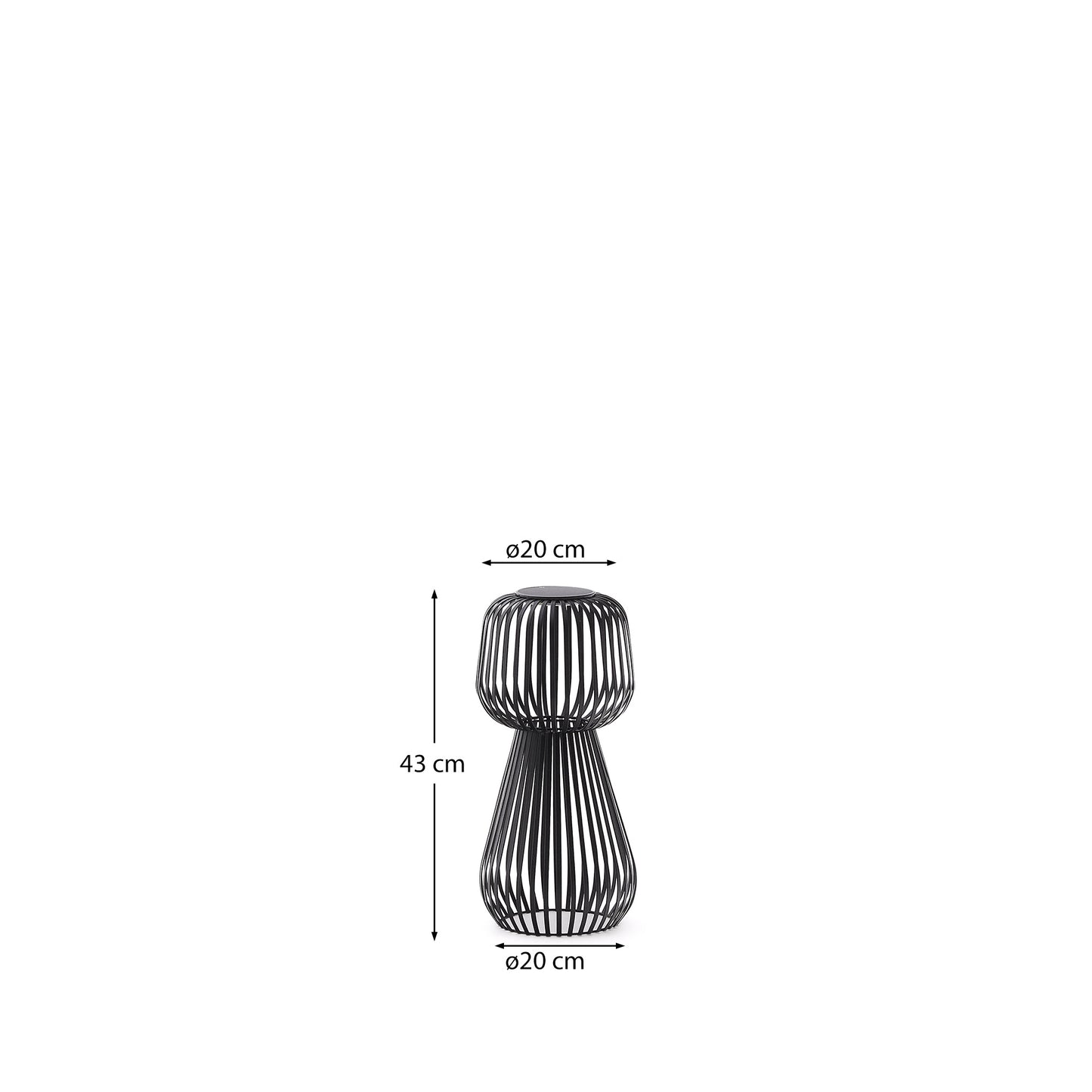 Lampada da tavolo solare Reiba in metallo nero