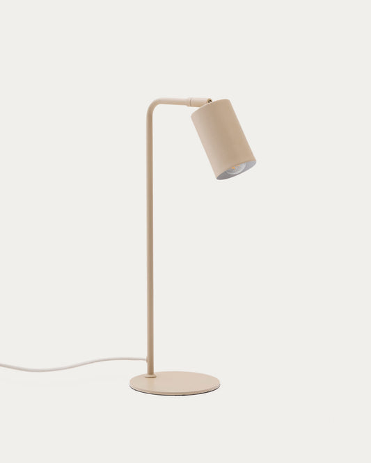 Lampada da tavolo Manie in metallo con finitura testurizzata beige