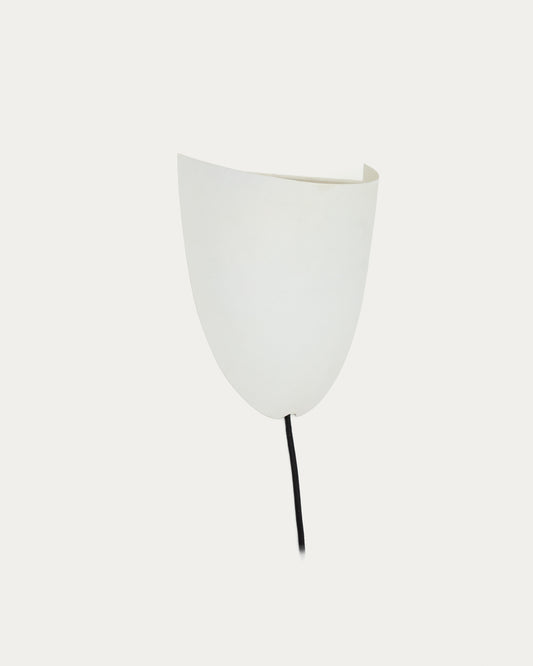 Lampada da parete Nibla in metallo effetto argilla bianca