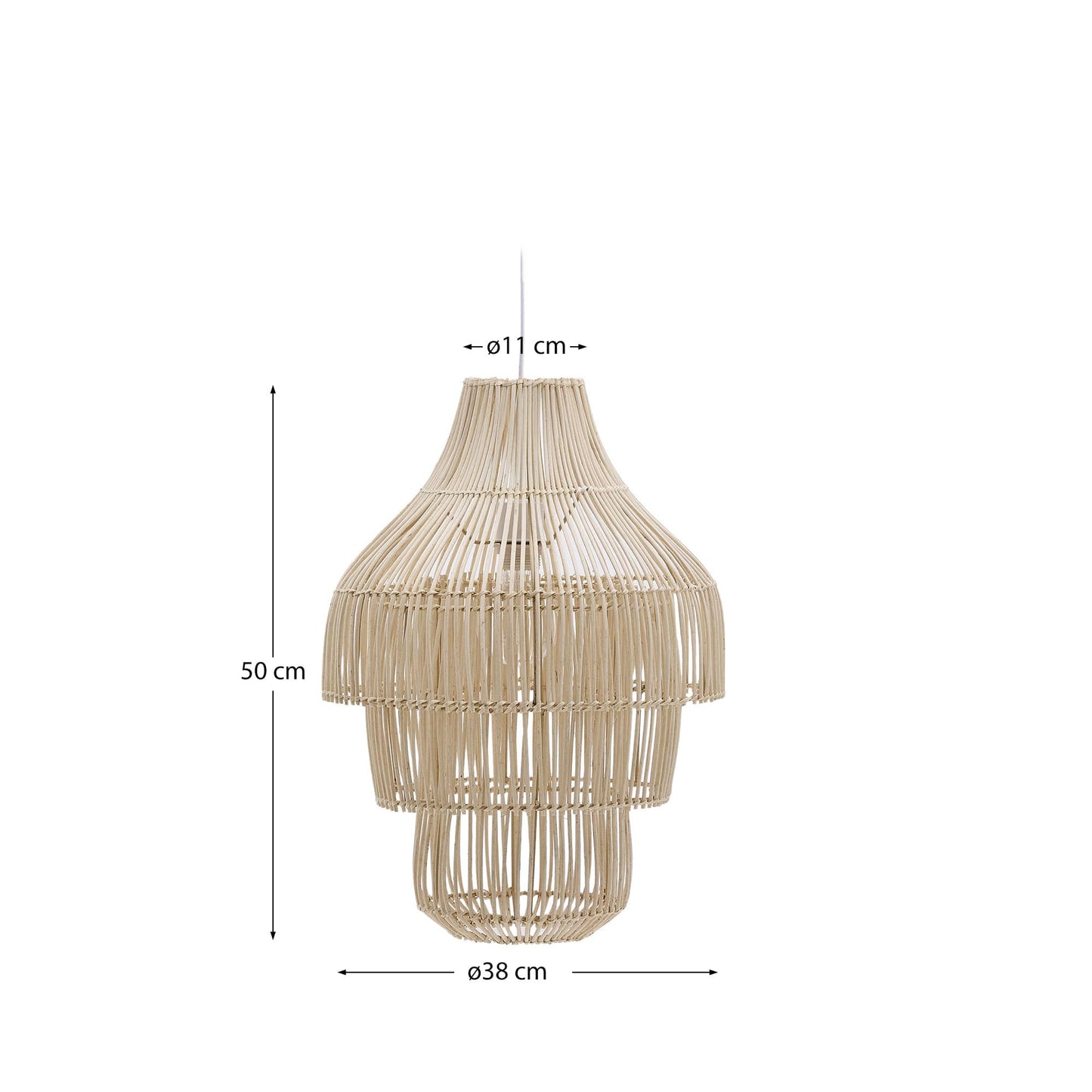 Paralume per lampada da soffitto Janoa in rattan con finitura chiara Ø38 cm
