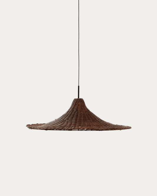 Lampada da soffitto Bladia con paralume in rattan marrone Ø 70 cm