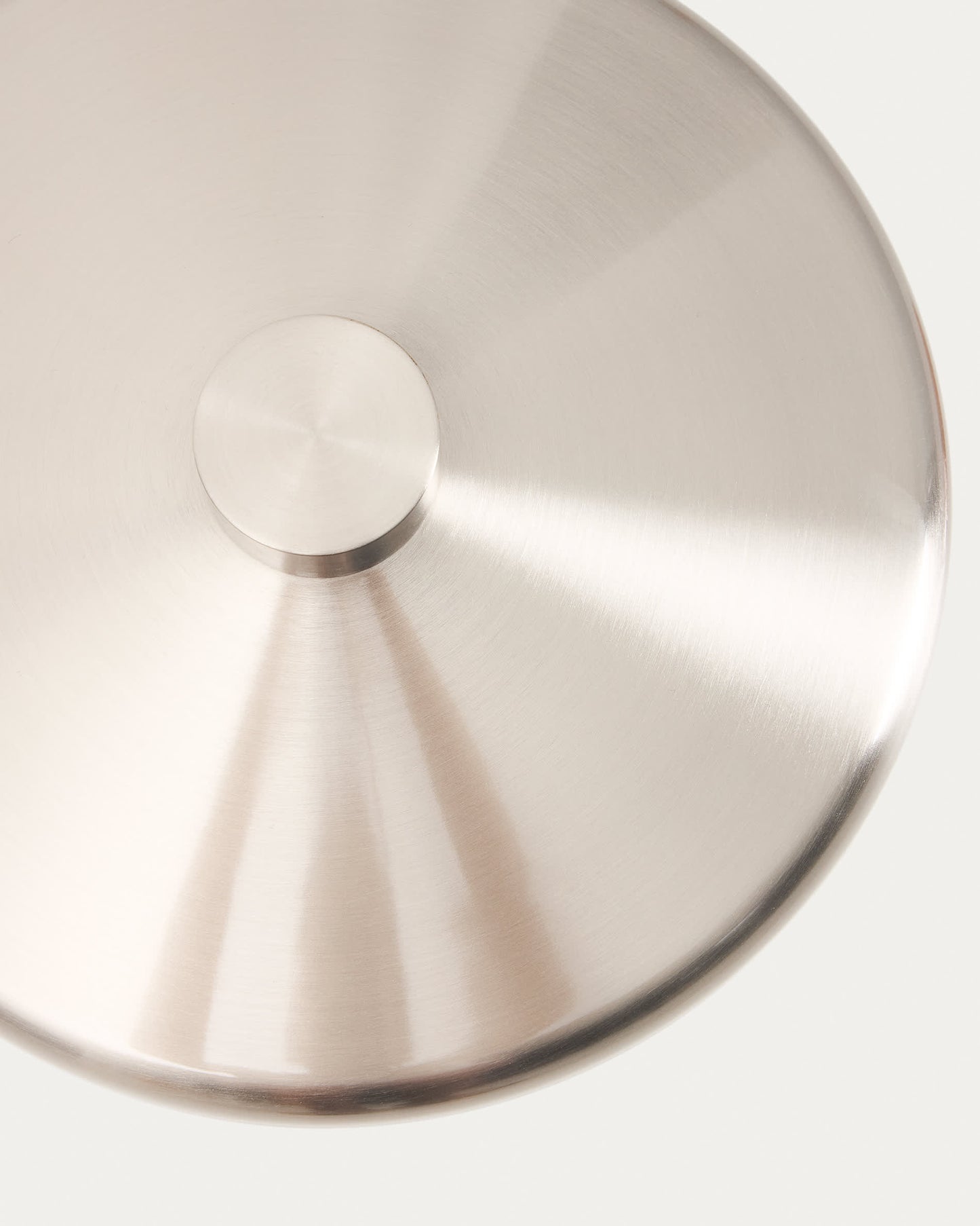 Lampada da tavolo Nuvira in metallo spazzolato grigio chiaro