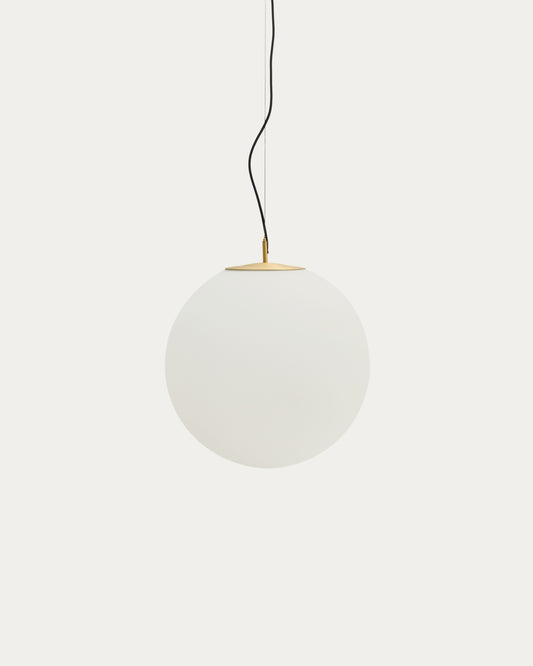 Lampada da soffitto Brisia in metallo con finitura in ottone spazzolato e 1 sfera in vetro satinato Ø 50 cm