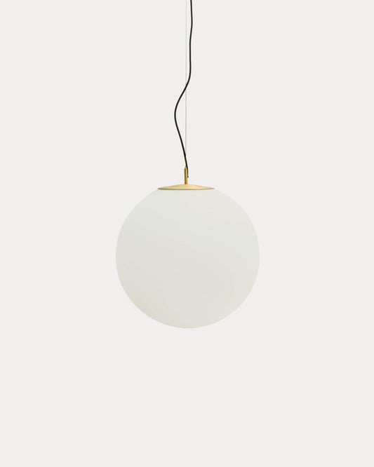 Lampada da soffitto Brisia in metallo con finitura in ottone spazzolato e 1 sfera in vetro satinato Ø 50 cm