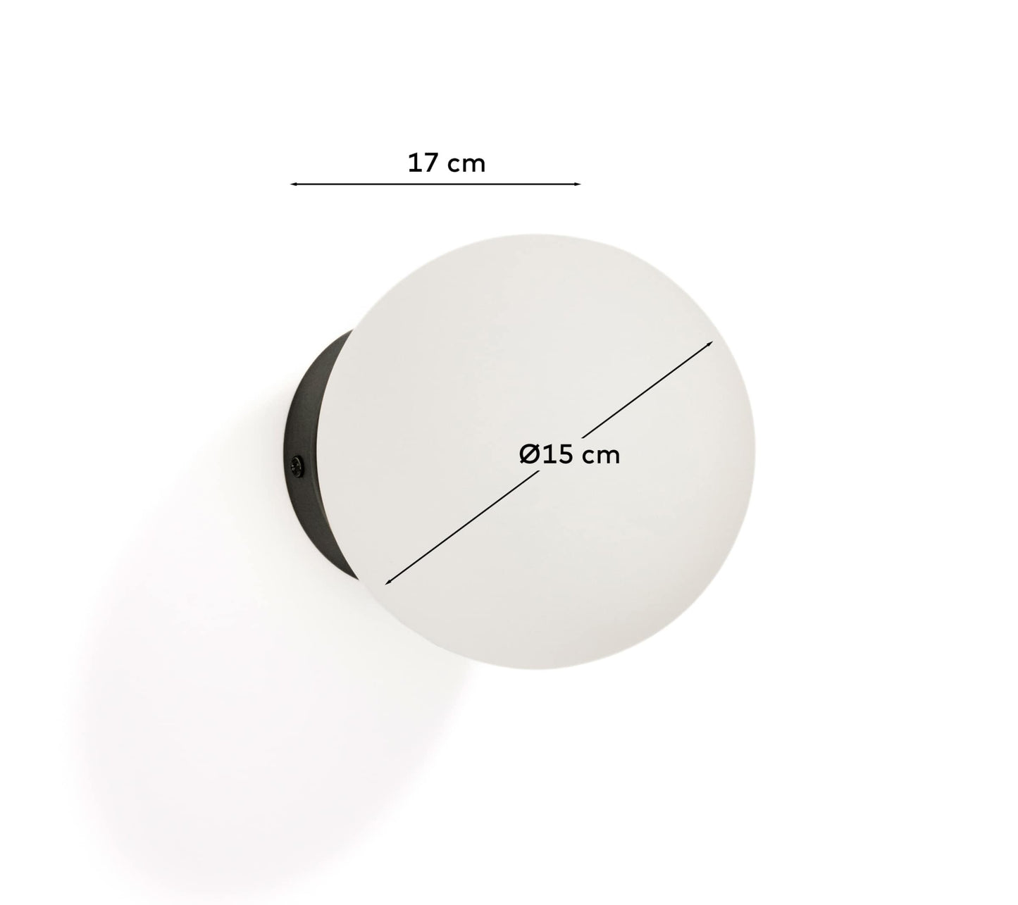 Applique Brisia in metallo con finitura nera e 1 sfera in vetro satinato Ø 15 cm
