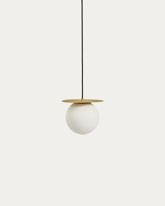 Lampada da soffitto Brisia in metallo con finitura in ottone spazzolato e 1 sfera in vetro satinato Ø 20 cm