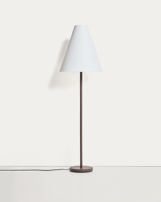 Lampada da terra in metallo Navat con finitura marrone anticata