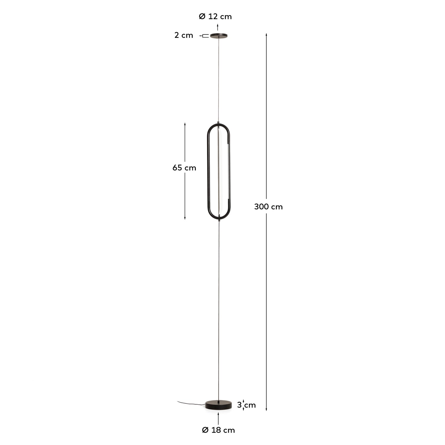 Lampada da soffitto Bow in alluminio nero Ø 16 cm