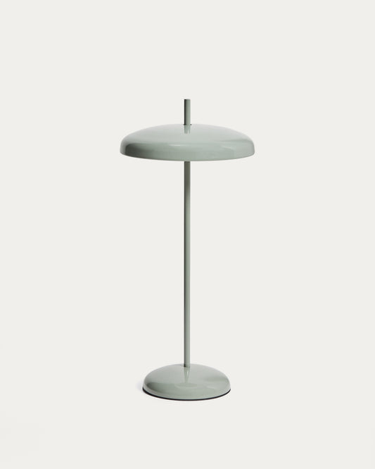 Lampada da tavolo portatile Porte in metallo verde chiaro