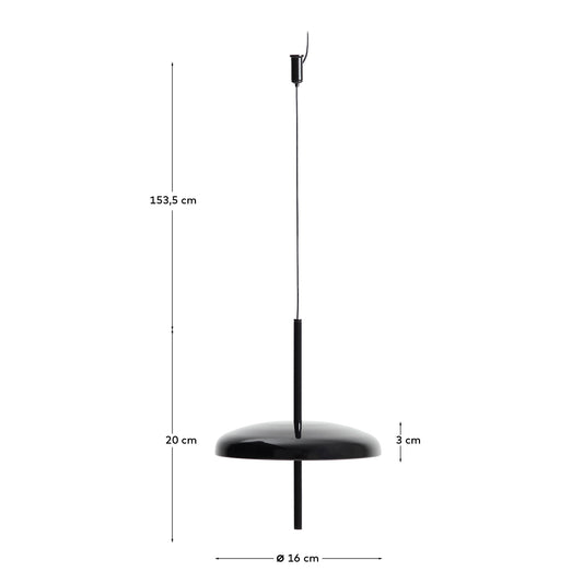 Lampada da soffitto portatile Porte in alluminio nero Ø 16 cm