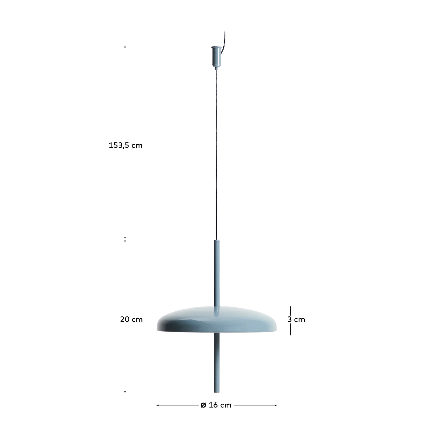Lampada da soffitto portatile Porte in alluminio blu Ø 16 cm