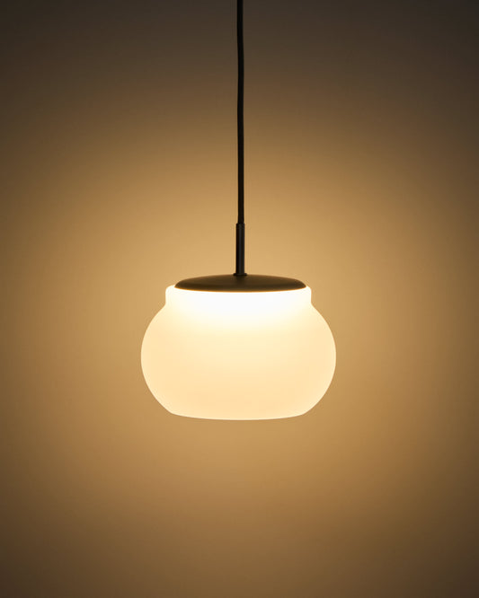 Lampada da soffitto LED Leruna in vetro satinato e metallo con finitura galvanizzata Ø 20 cm