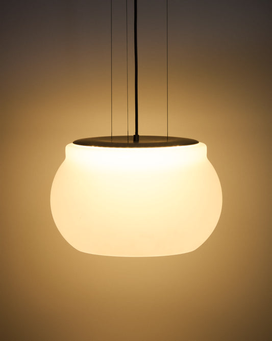 Lampada da soffitto LED Leruna in vetro satinato e metallo con finitura galvanizzata Ø 40 cm