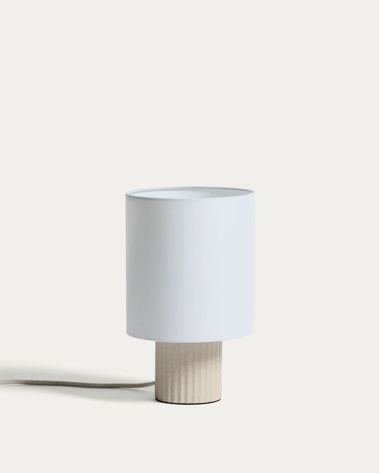 Lampada da tavolo Eshe in ceramica con finitura beige