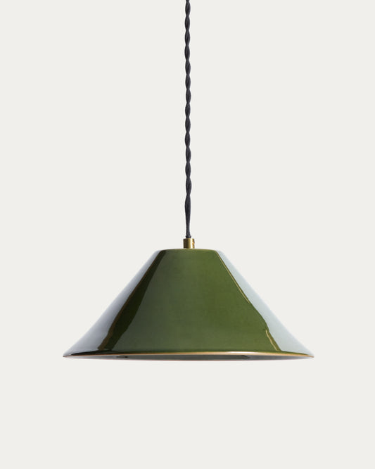 Lampada da soffitto Ceren in ceramica verde 29 cm