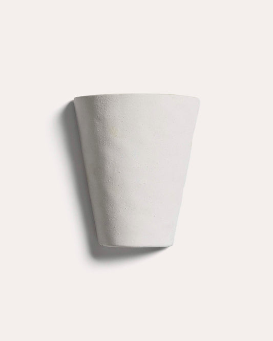 Applique da parete Ceren in ceramica bianca 21 cm