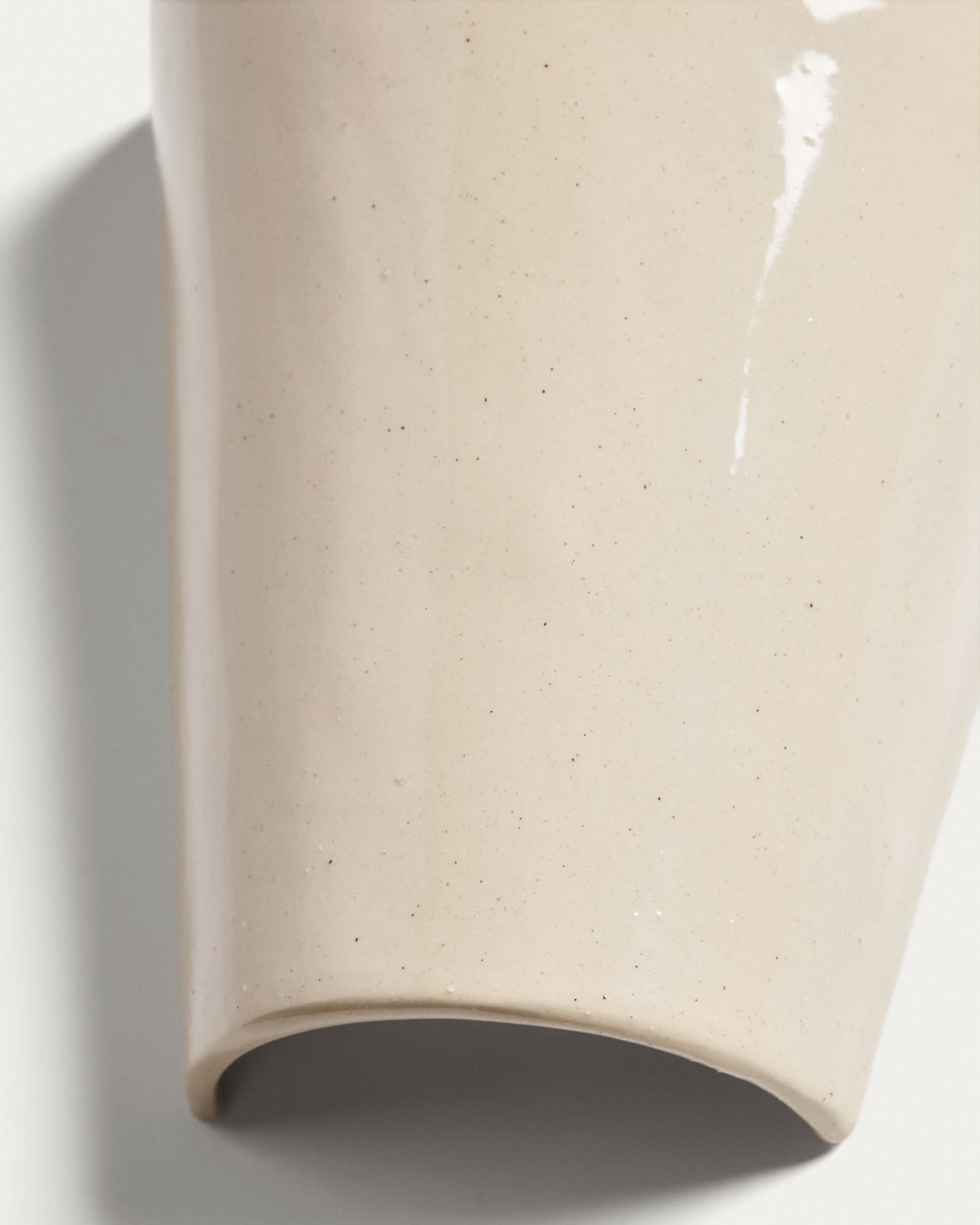 Applique da parete Ceren in ceramica beige 21 cm
