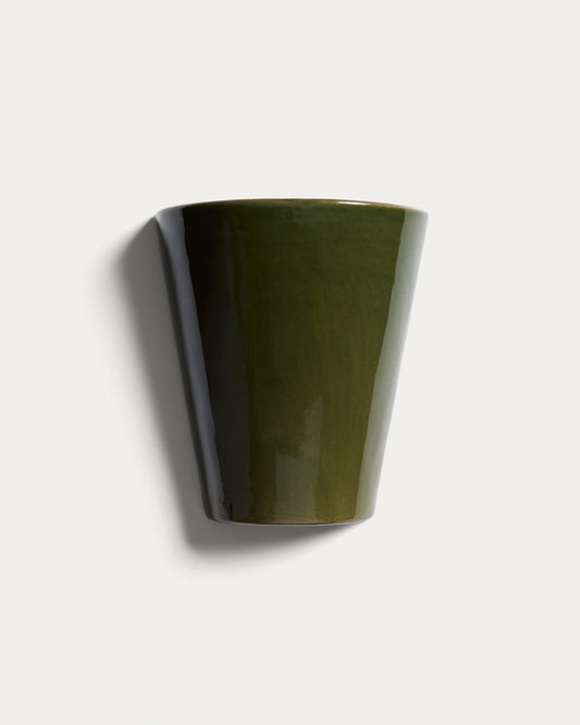 Applique da parete Ceren in ceramica verde 21 cm