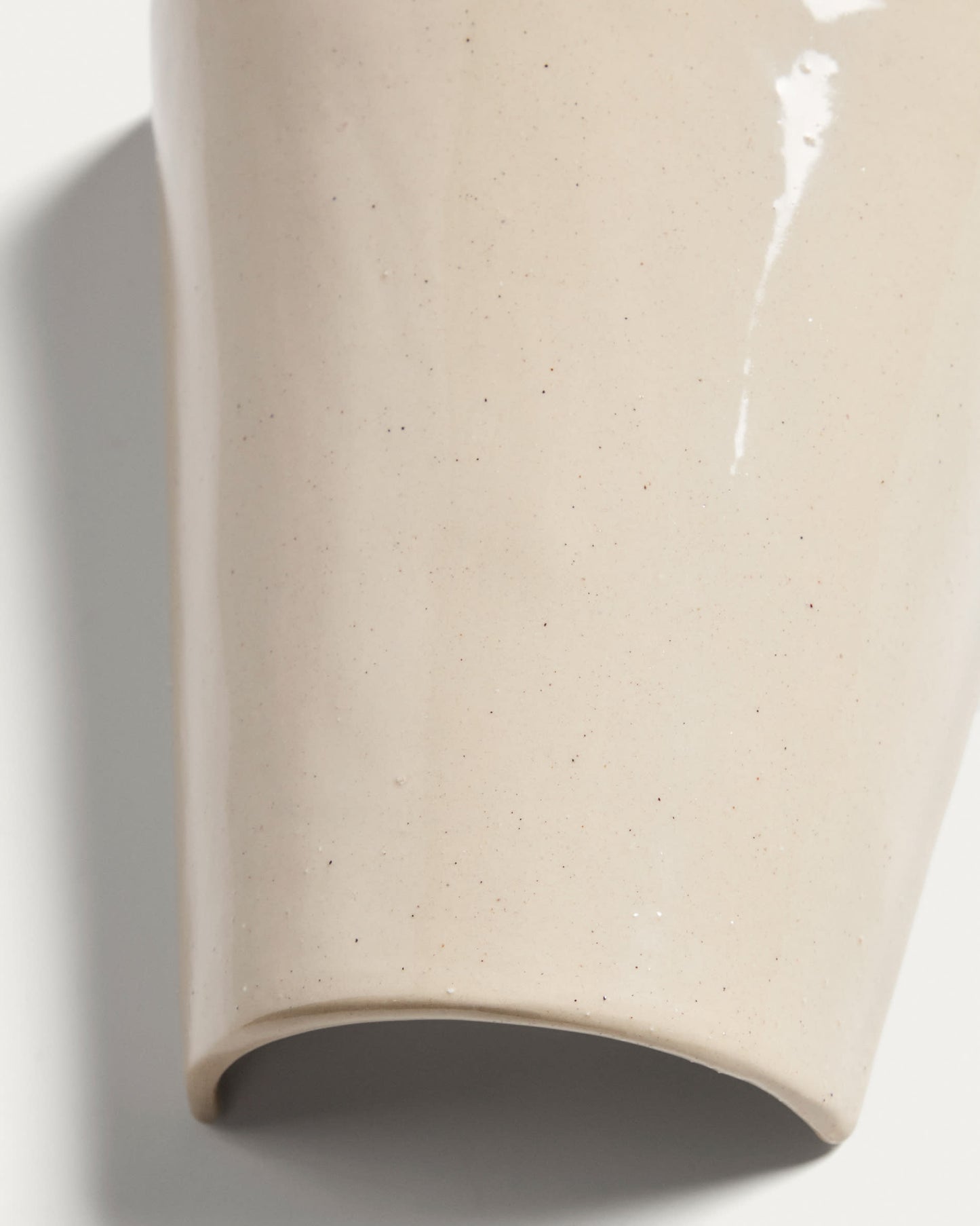 Applique da parete Ceren in ceramica beige 13 cm