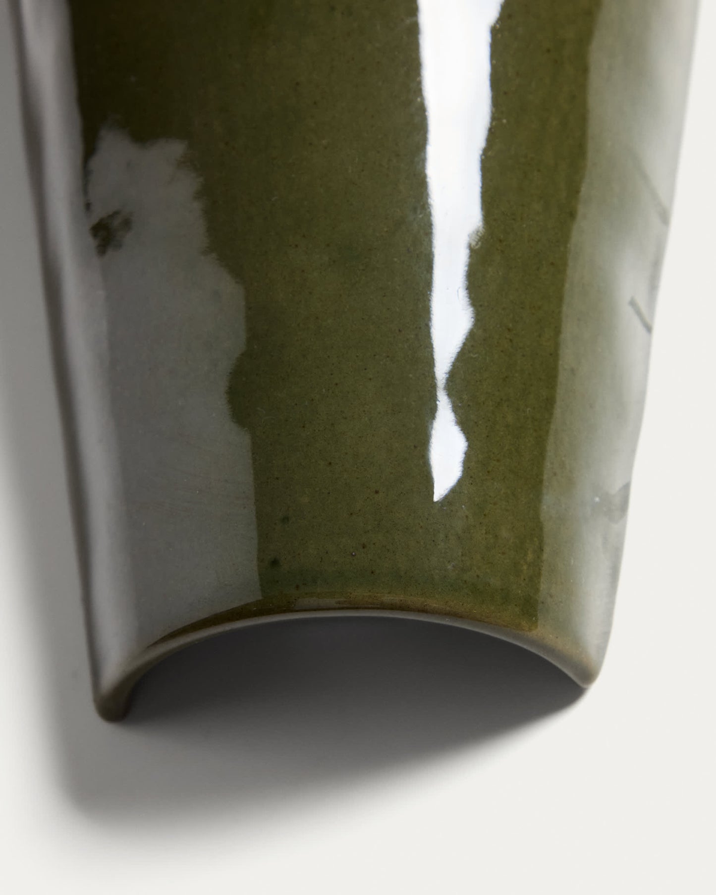 Applique da parete Ceren in ceramica verde 13 cm