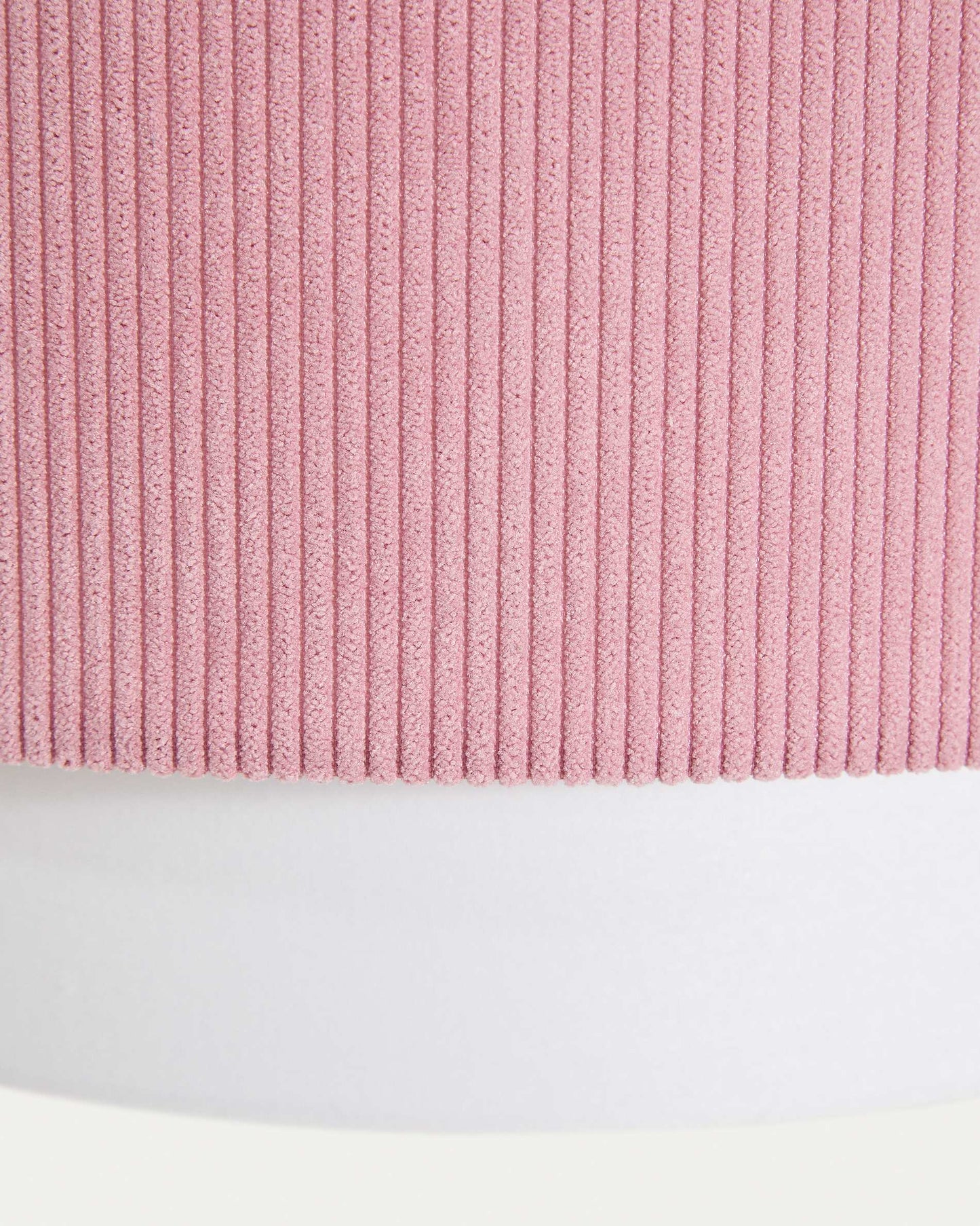 Lampada da soffitto Bianella in cotone e velluto a coste rosa