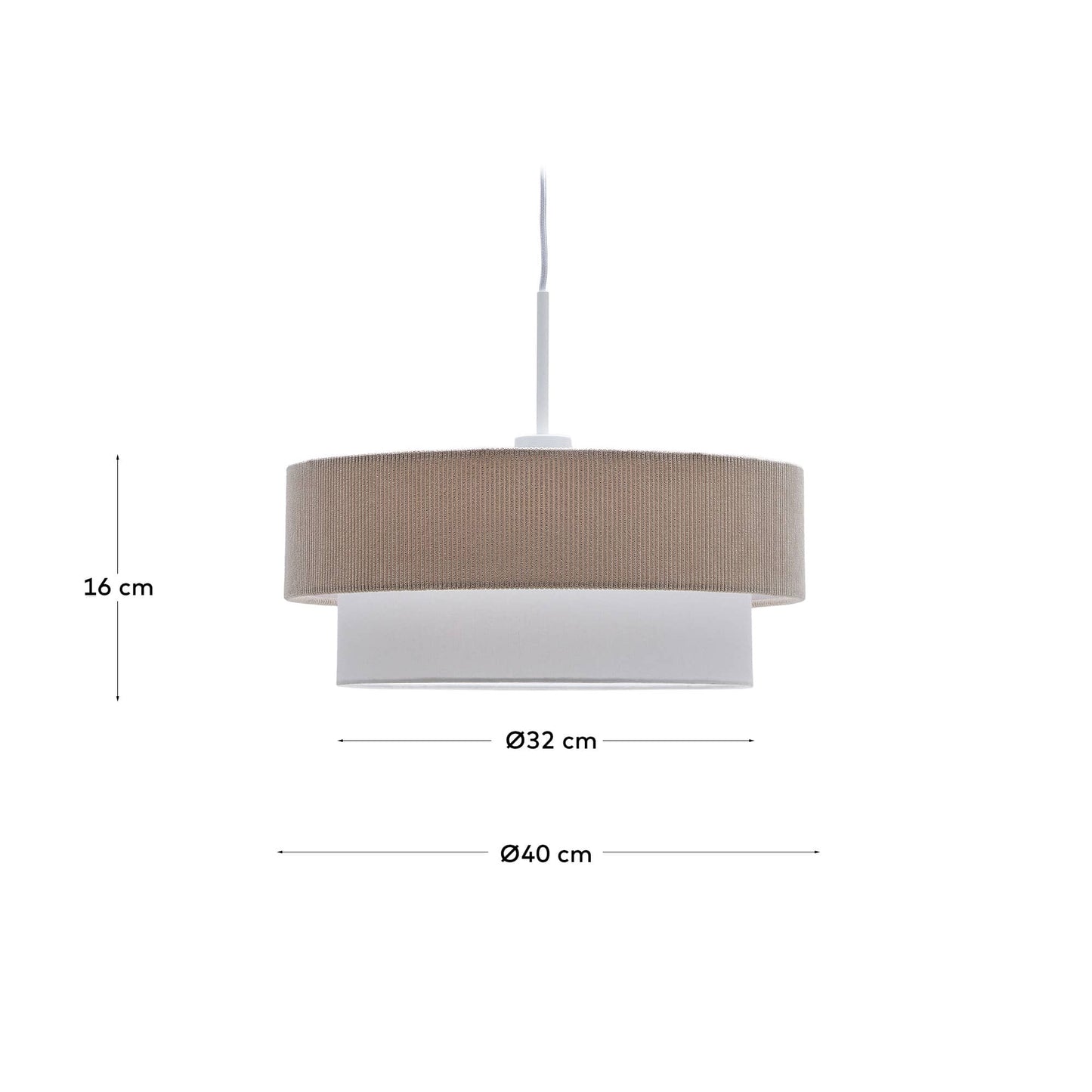 Lampada da soffitto Bianella in cotone e velluto beige Ø 40 cm