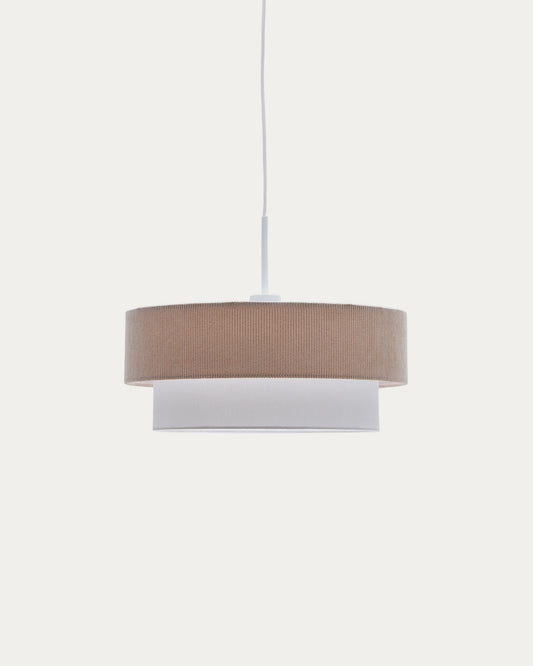 Lampada da soffitto Bianella in cotone e velluto beige Ø 40 cm