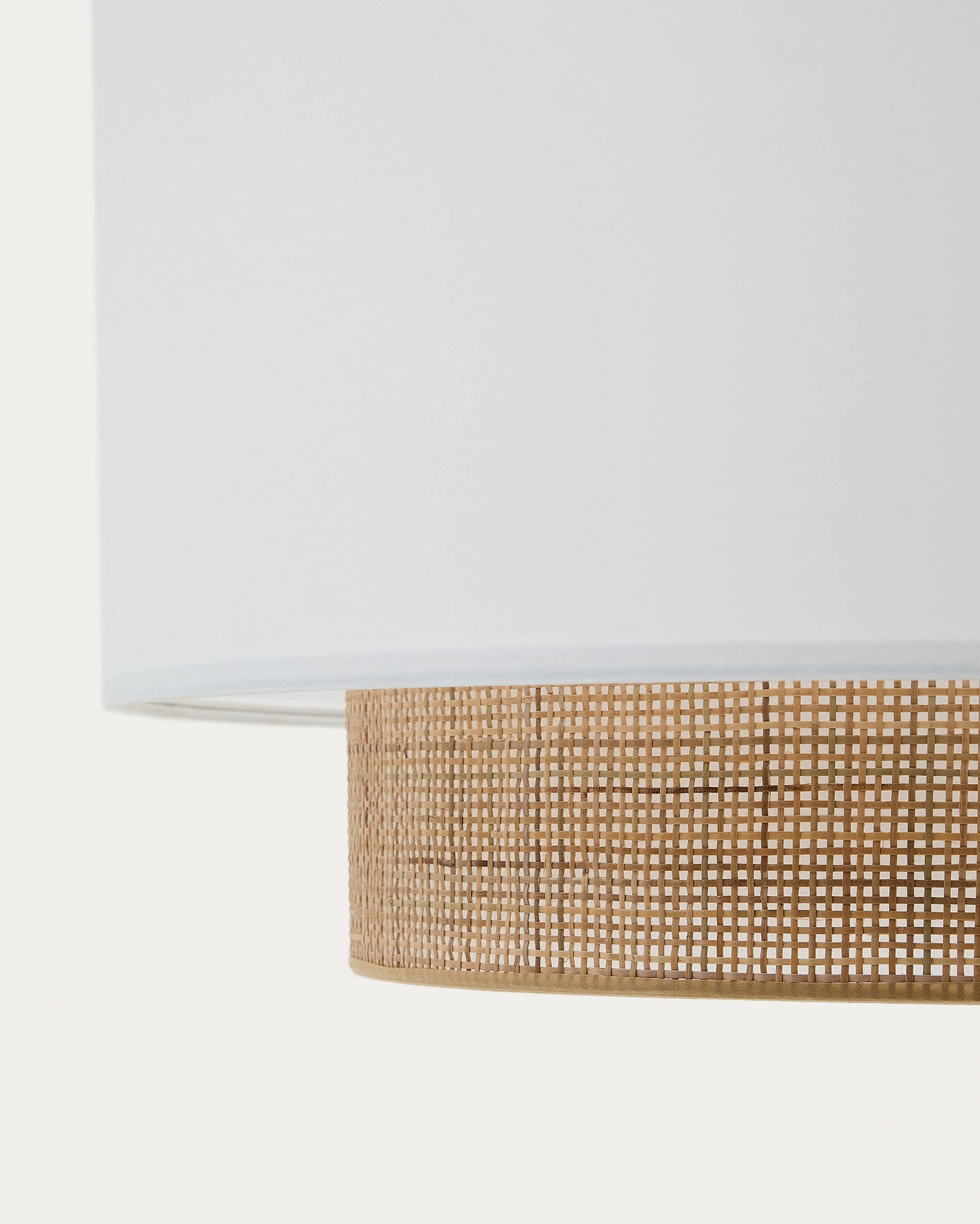 Paralume Erna per lampada da soffitto in bambù con finitura naturale e bianca Ø 60 cm