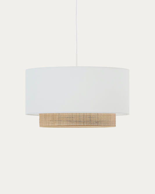 Paralume Erna per lampada da soffitto in bambù con finitura naturale e bianca Ø 60 cm