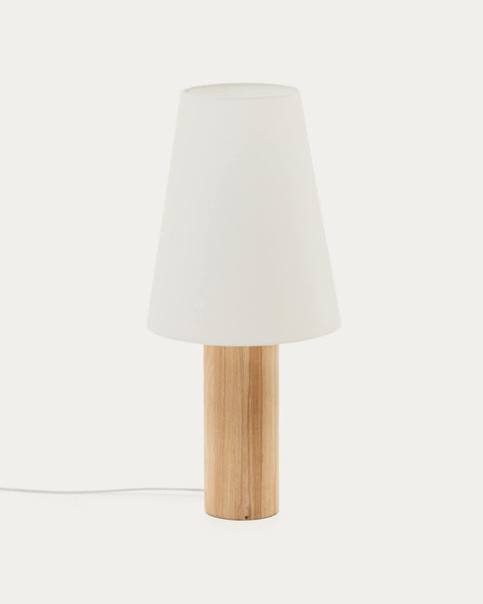Lampada da terra Marga in legno massiccio con finitura naturale