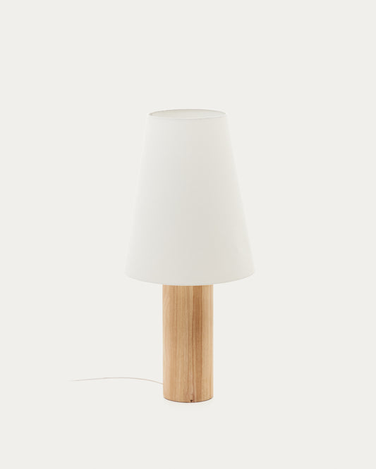 Lampada da terra Marga in legno massiccio con finitura naturale
