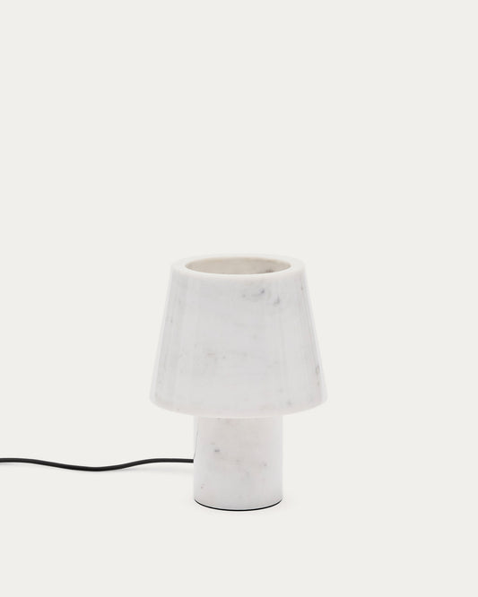 Lampada da tavolo Alaro in marmo bianco