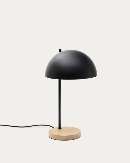 Lampada da tavolo Catlar in legno di frassino e metallo con finitura in nero